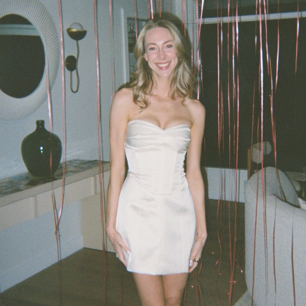 Reformation Strapless Cream Dress